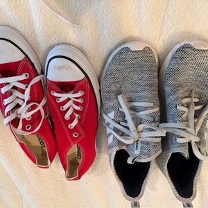 Converse Red and Gray Sneakers Set